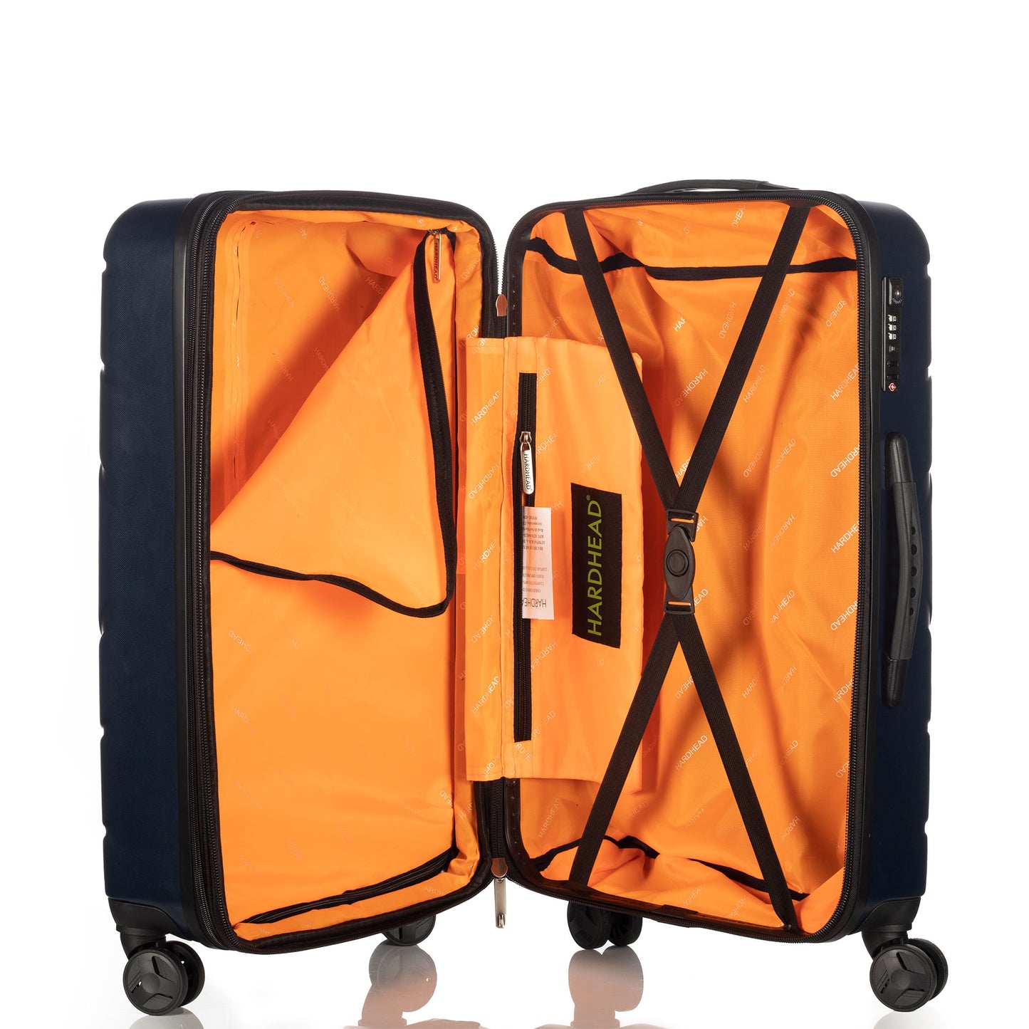 Hardhead Luggage (20/24/28") Eco Hardside Travel Suitcase with 4 360 Wheels Lock Included, Blue