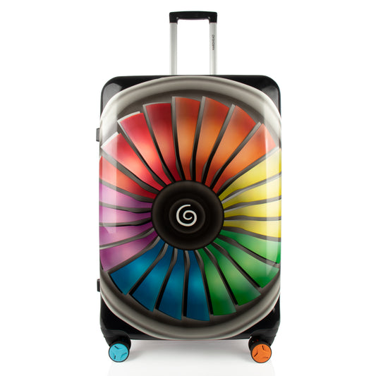 Hardhead Luggage (20/24/28") Suitcase Lock Spinner Hardshell Engine Collection Rainbow