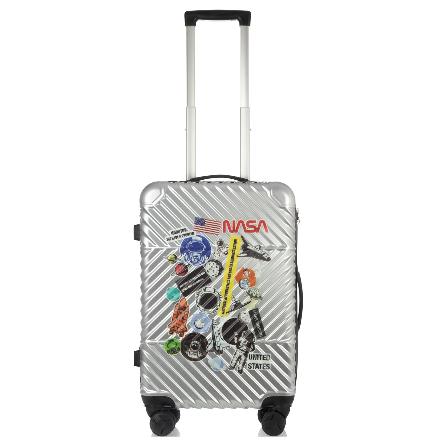 Hardhead Luggage (22/26/30") Suitcase Lock Spinner Hardshell Space Shuttle Collection Silver