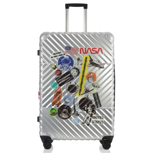 Hardhead Luggage (22/26/30") Suitcase Lock Spinner Hardshell Space Shuttle Collection Silver