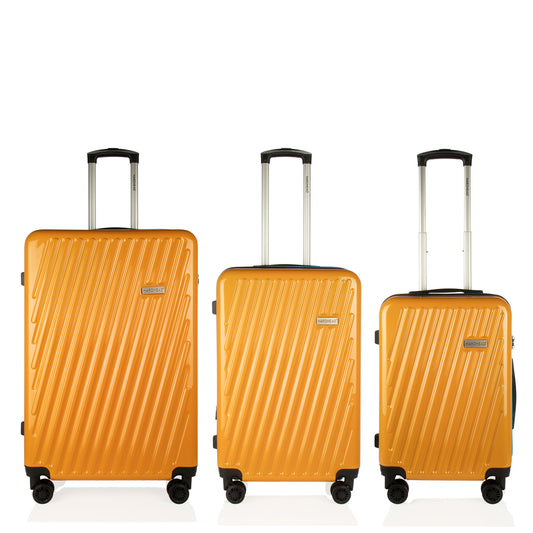 Hardhead 3 Pieces Set Luggage (21/25/29") Suitcase Lock Spinner Hardshell Denisse Collection Orange