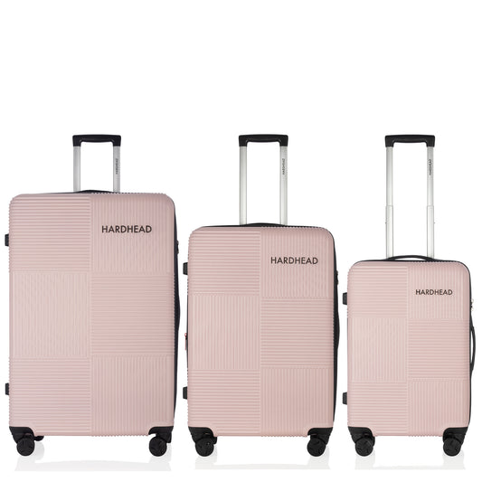 Hardhead 3 Pieces Set Luggage (22/26/30") Suitcase Lock Spinner Hardshell Recovery Collection Pink