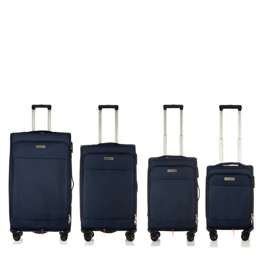 Hardhead Luggage 4 Piece Set (18/20/26/30") Suitcase Lock Spinner Soft In Heaven Collection Blue