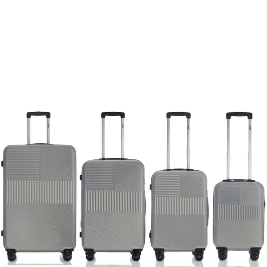 ATM Luggage 4 Piece Set (18/22/26/30") Suitcase Lock Spinner Hardshell Vita Collection Silver