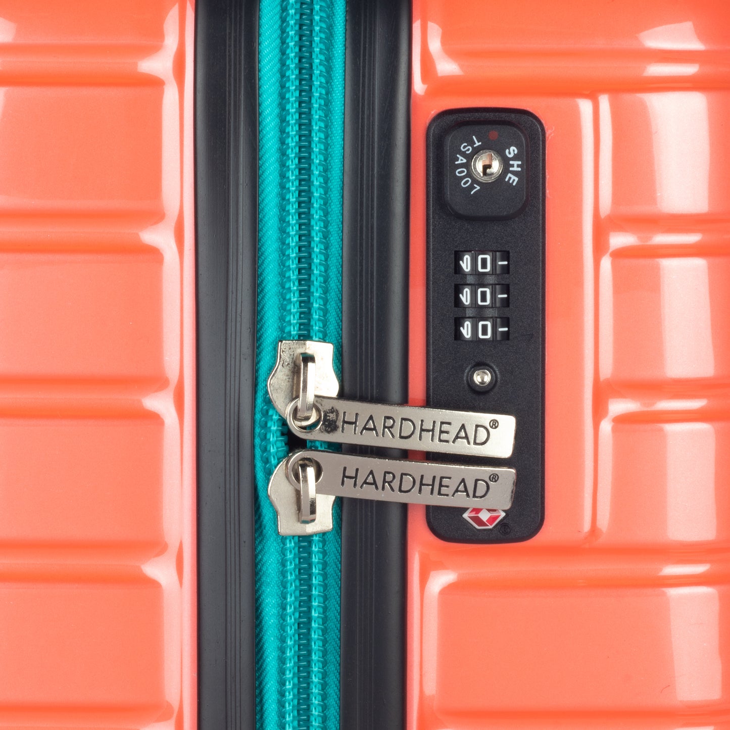 Hardhead Luggage 4 Piece Set (18/20/24/28") Suitcase Lock Spinner Hardshell Blaze Collection Salmon