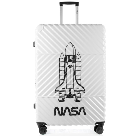 Hardhead Luggage (21/25/29") Suitcase Lock Spinner Hardshell Space Shuttle Collection White