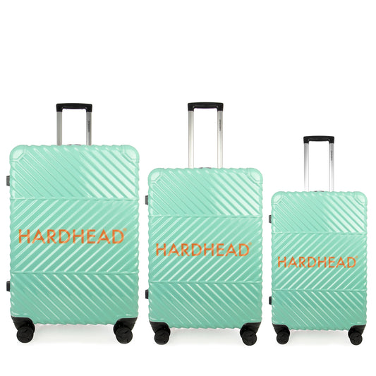 Hardhead 3 Pieces Set Luggage (20/24/28") Suitcase Lock Spinner Hardshell Relax Collection Aqua