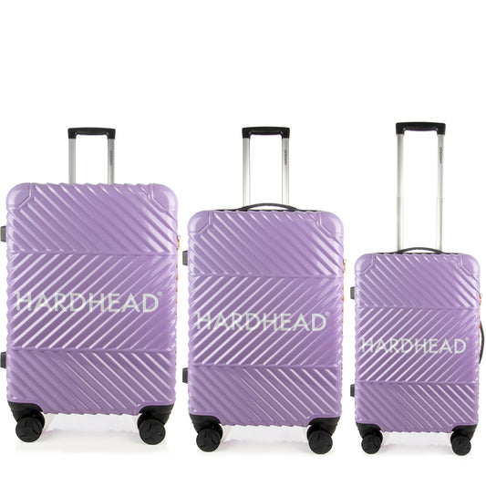 Hardhead 3 Pieces Set Luggage (20/24/28") Suitcase Lock Spinner Hardshell Relax Collection Lila